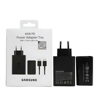 Chargeur Samsung 65W - Super Fast Charging 2.0 - Boîtier + cordon USB-C 5A - 2×USB-C + USB-A - Garantie 3 mois