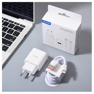 Chargeur Tecno U330TEA 33W - Faster 3X - Boîtier + cordon USB-A vers Type-C - Garantie 3 mois