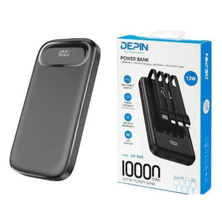 Powerbank DEPIN LD-04S - 10000mAh - 12W - Câbles intégrés - Affichage LED - Garantie 3 mois