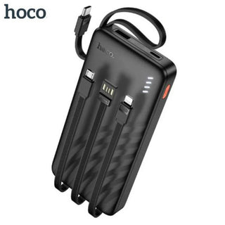 Powerbank HOCO J146 - 10000mAh - Câbles intégrés Type-C + Lightning + Micro-USB - Garantie 3 mois