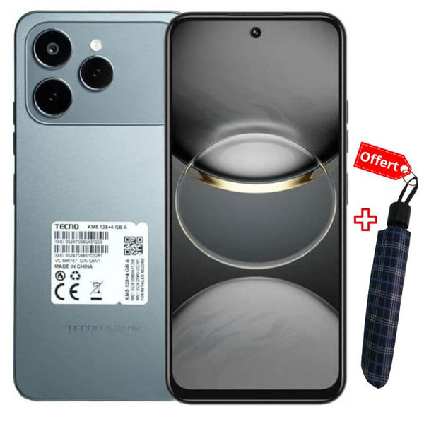 Tecno Spark 40 - 128GB ROM - 4+4GB RAM - 2SIM - 50+2MP - 5200mAh - Garantie 13 Mois + Parapluie Offert