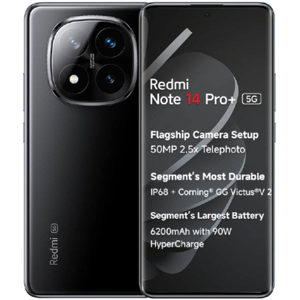 Xiaomi Redmi Note 14 Pro+ 5G - 256GB ROM - 8+8GB RAM - 2SIM - 50+50+8MP - 6200mAh - India Version - Garantie 12 Mois