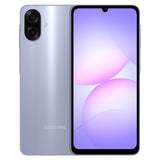 Samsung Galaxy A07s 128Go coloris Violet, face chevauchant le dos