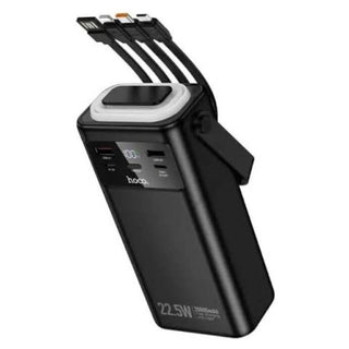 Powerbank HOCO EJ65 - 30000mAh - 22.5W - 4 câbles intégrés - Lampe LED extensible - Garantie 3 mois