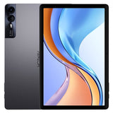 Tablette Hotwav Pad 11 coloris Noir, vue de dos et écran allumé
