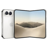 Apple iPhone Duo coloris Blanc (Star White), ouvert en angle, dos et écran interne