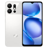 itel A100Cs 64Go coloris Blanc, face chevauchant le dos