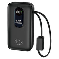 Powerbank DEPIN LD-23S2 10000mAh noire avec câbles intégrés