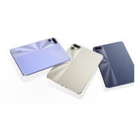 Tecno MEGAPAD SE 2 dans ses trois coloris : Violet, Sable et Gris foncé
