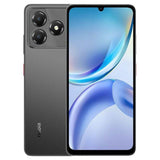 ZTE Blade A36 64Go coloris Noir, vue de dos et écran allumé