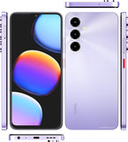 ZTE V80 Max vue de face, de dos et de profil, coloris Violet