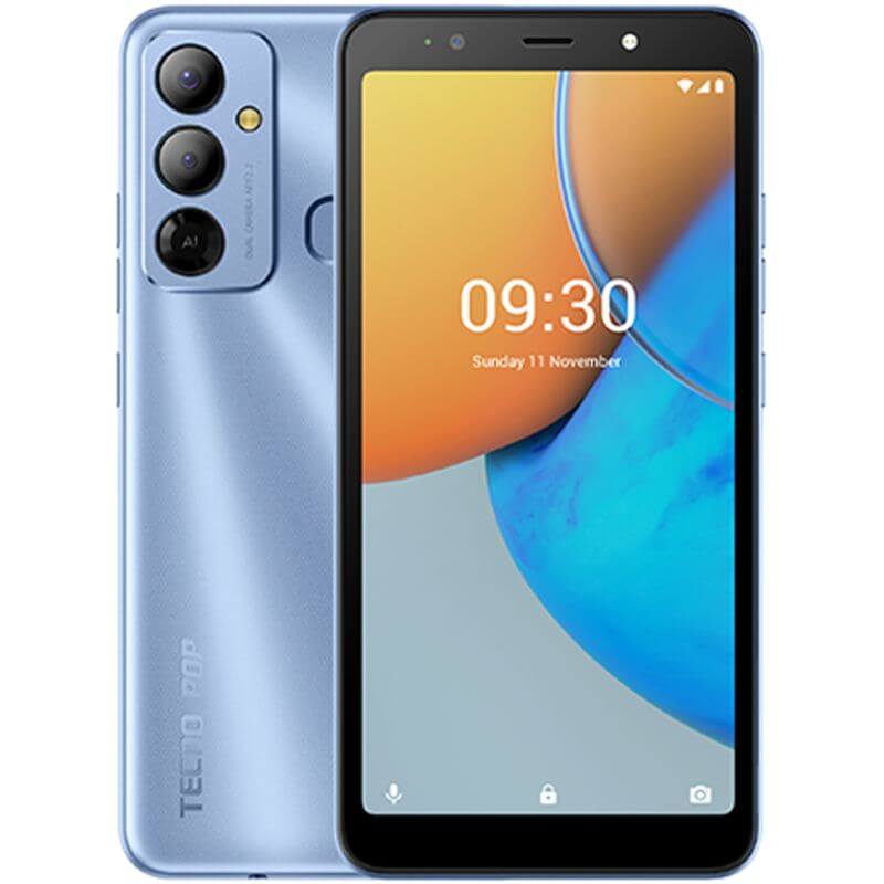 Tecno Pop 6 Go prix Cameroun en fcfa Bleu Cristal